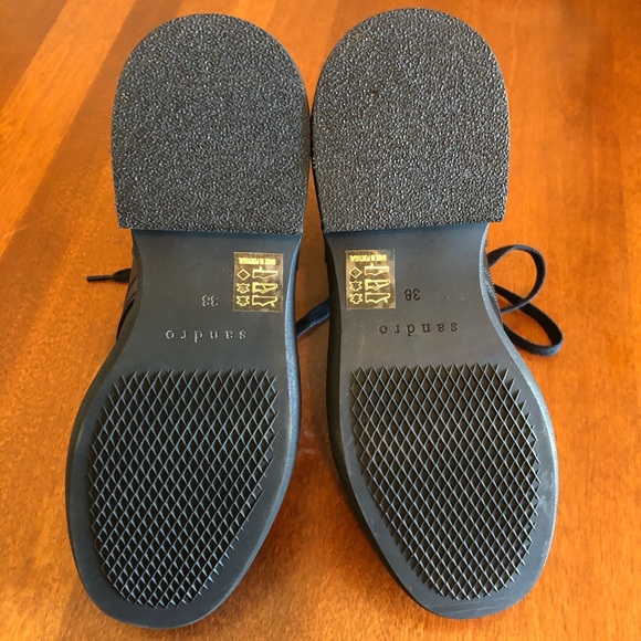 SANDRO PARIS | Lace up leather combat biker boot - Picture 7 of 12